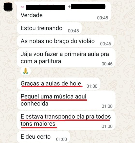 Depoimento de aluno