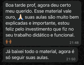 Depoimento de aluno